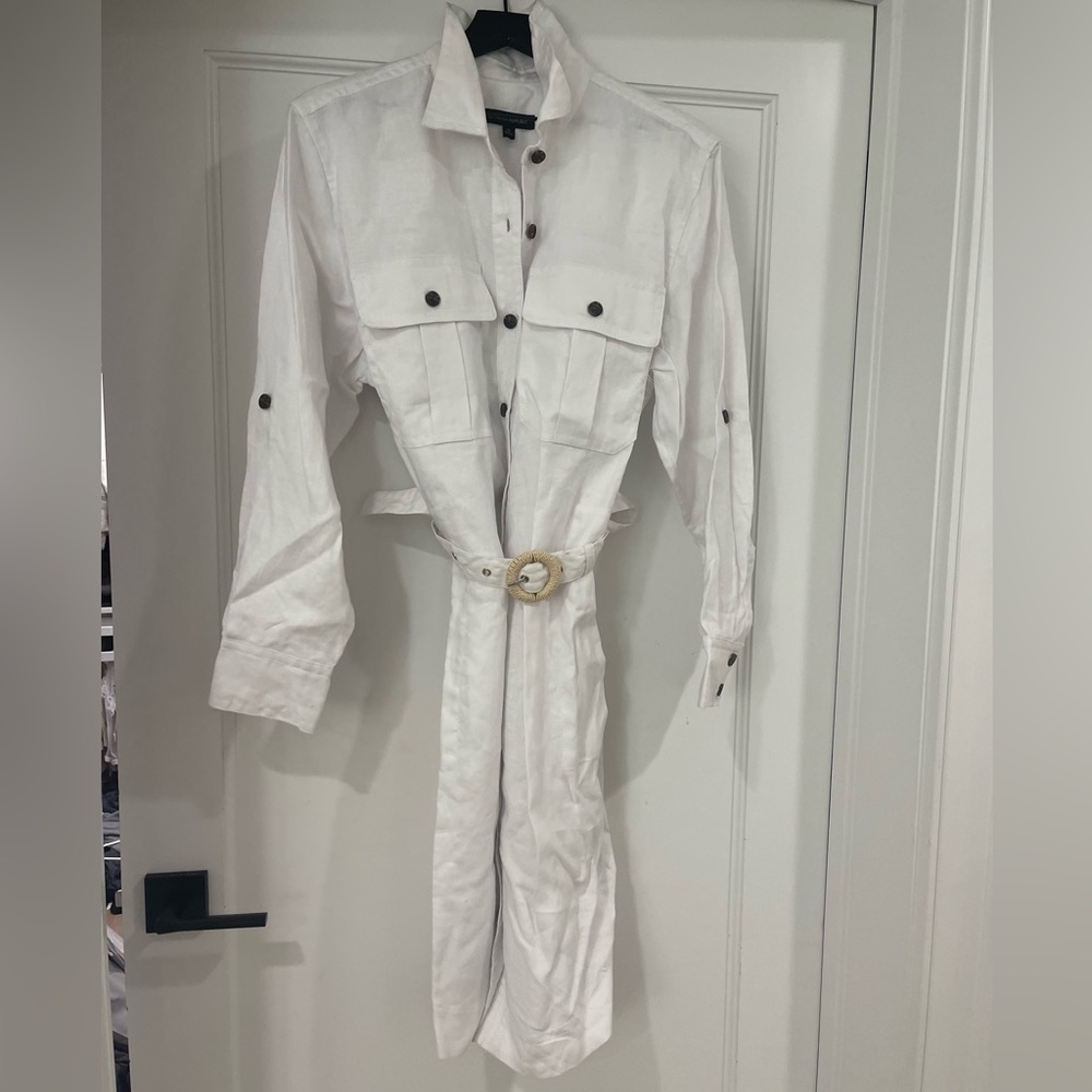 White linen safari Banana Republic Dress, XL NWT